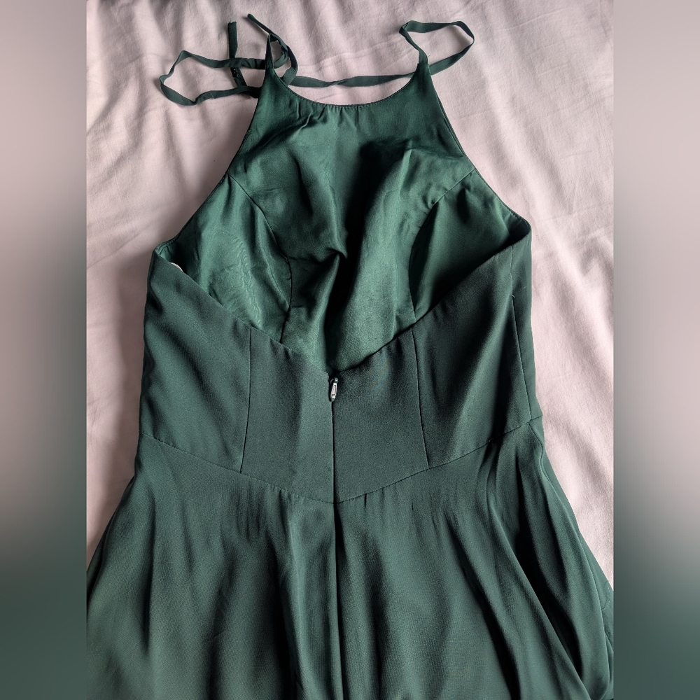 Chiffon Halter Bridesmaid Dress - Picture 4 of 8
